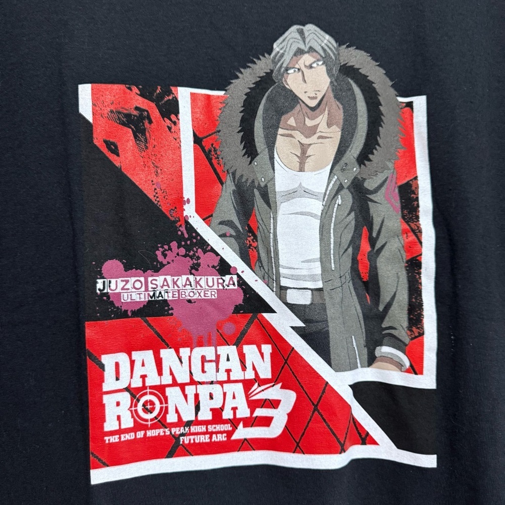 Danganronpa Black Graphic Anime T-Shirt featuring Juzo Sakakura - Picture 3 of 4